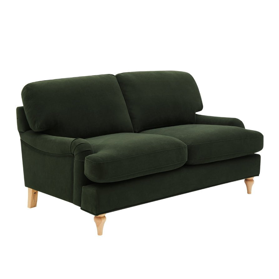 Canapé 2 places - Vert Olive Foncé - Optez pour un style sans effort et un confort luxueux avec le en un magnifique velours mat.