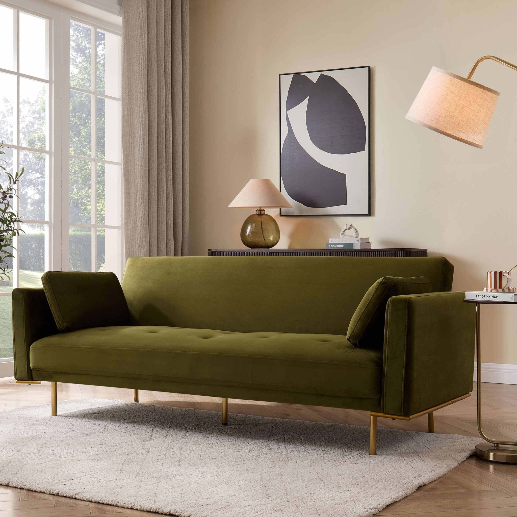 Canapé convertible - Vert riche